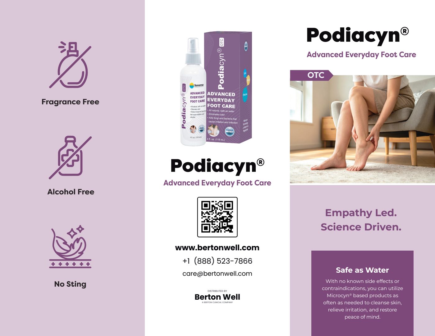 Page 1 of the Podiacyn Advanced Everyday Foot Care product brochure
