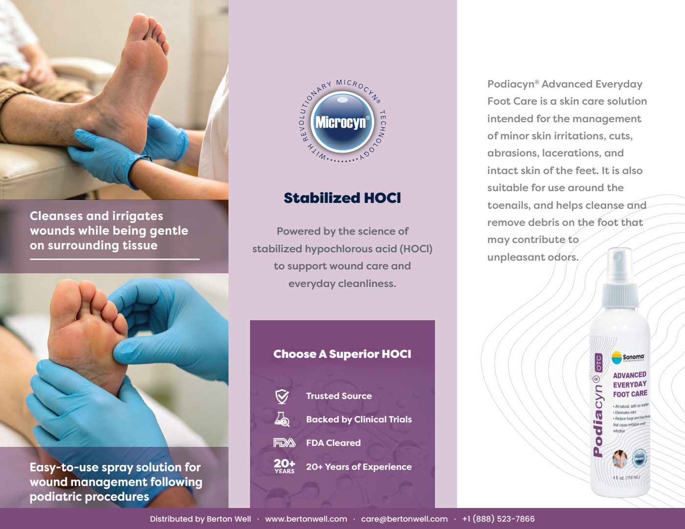 Page 2 of the Podiacyn Advanced Everyday Foot Care product brochure