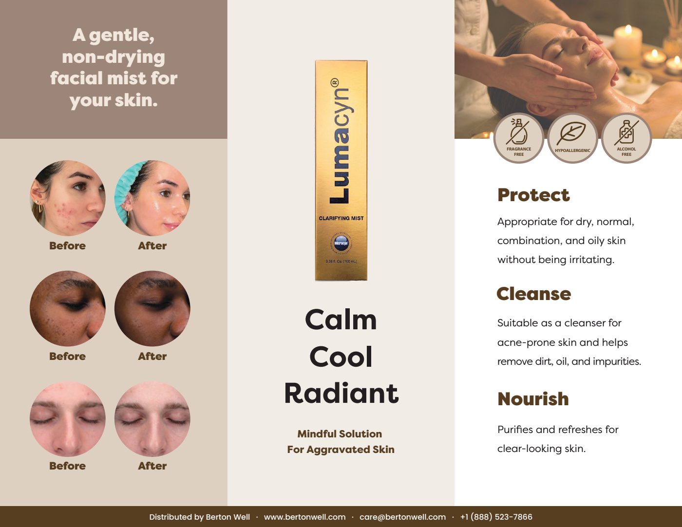 Page 2 of the Lumacyn Clarifying Mist product brochure