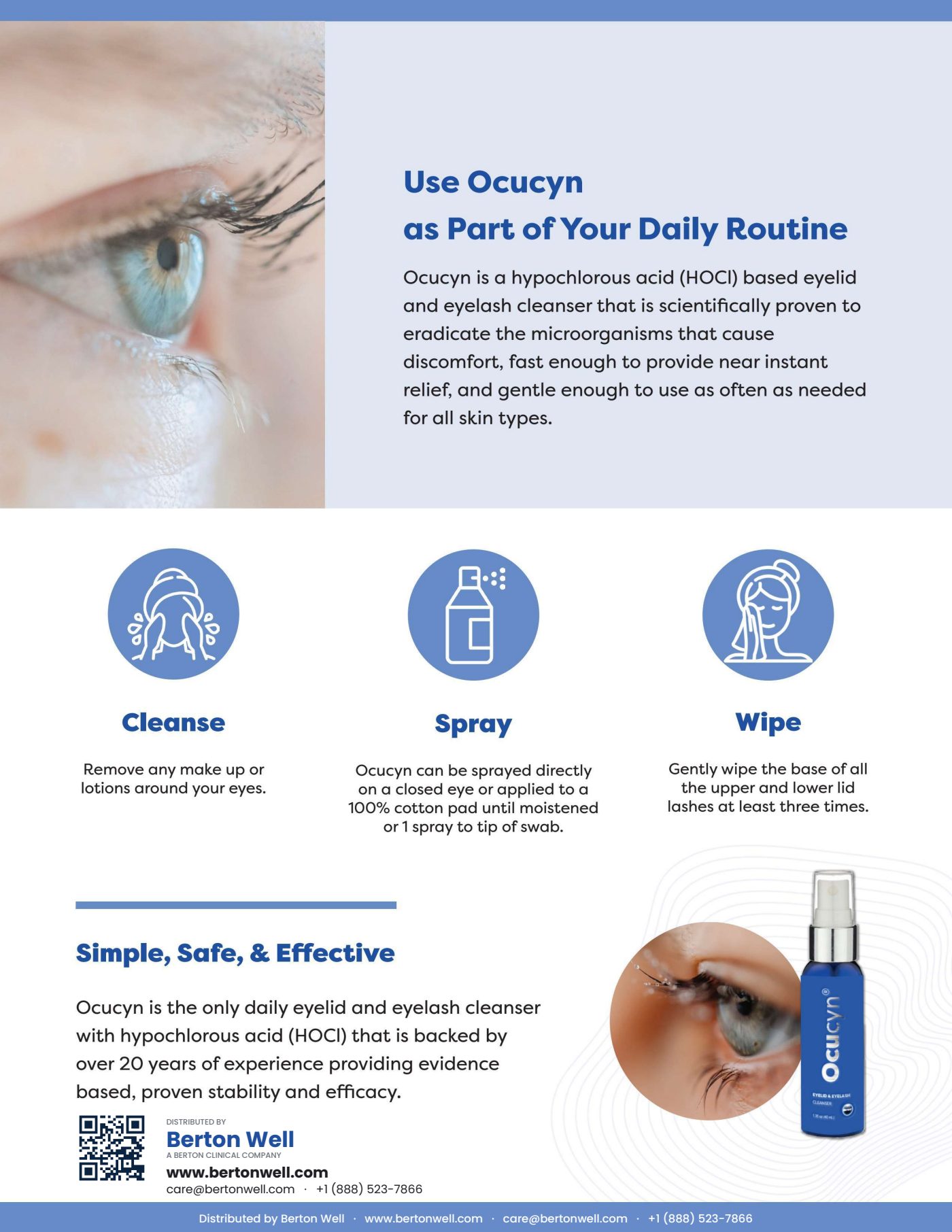 Page 2 of the Ocucyn Eyelid & Eyelash Cleanser product brochure